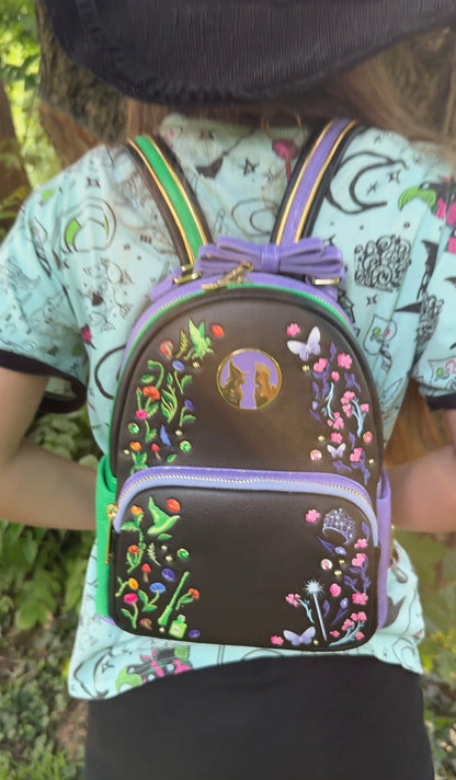 Mini-sac à dos Loungefly Wicked Glinda & Elphaba avec motif floral et dentelle
