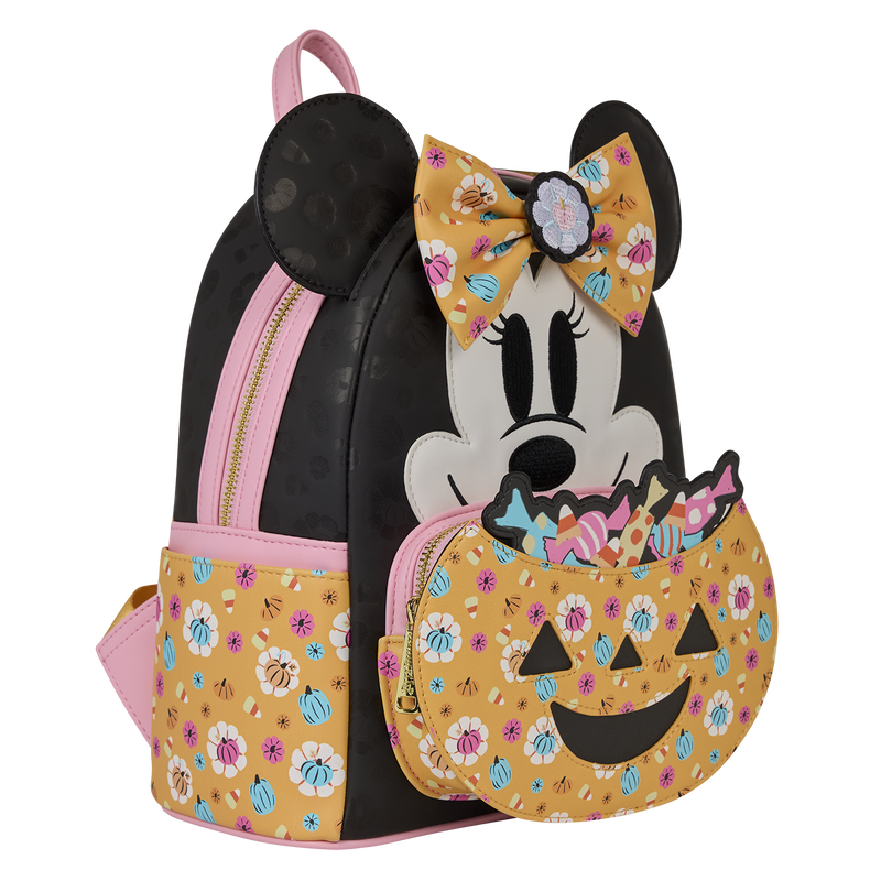 Loungefly Disney Minnie Maus Kürbis Blumen Glow-in-the-dark Mini-Rucksack