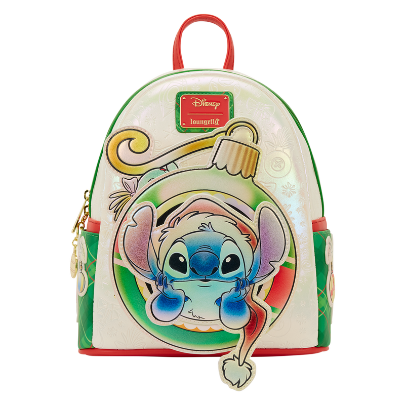 Loungefly Disney Stitch & Scrump Weihnachtskugel Mini-Rucksack