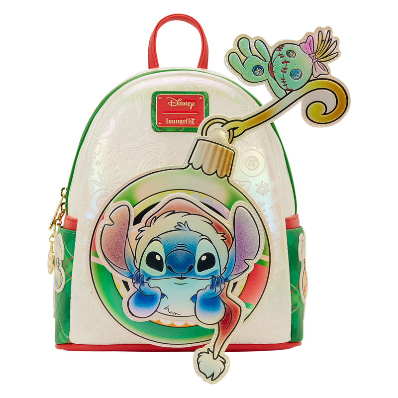 Loungefly Disney Stitch & Scrump Weihnachtskugel Mini-Rucksack