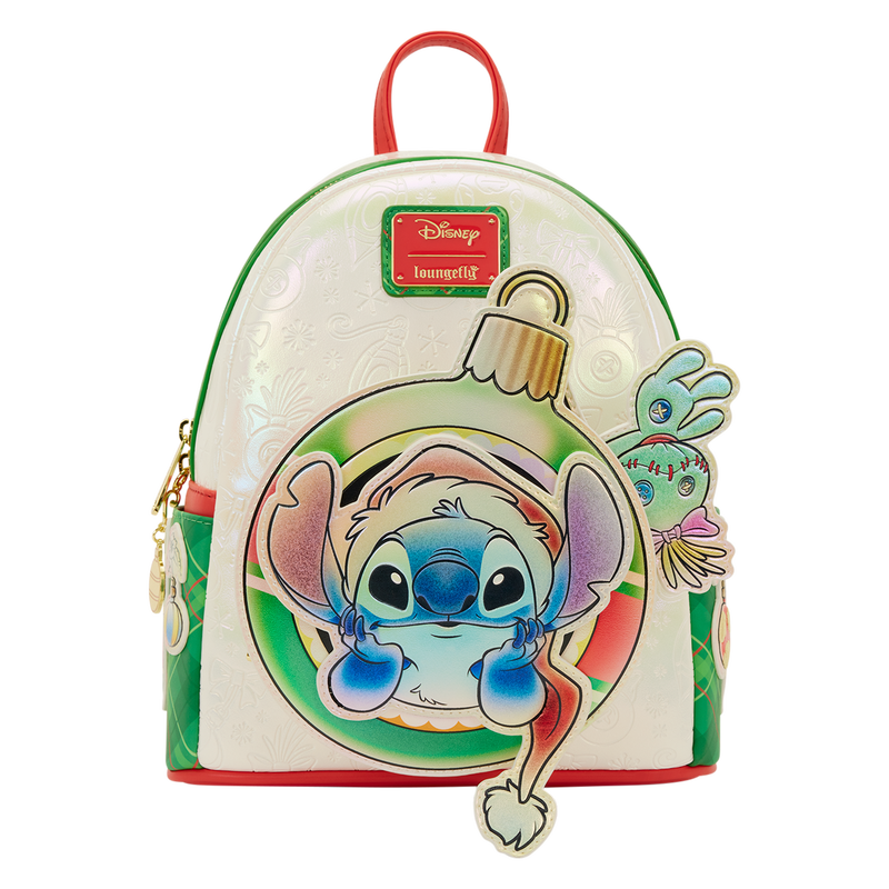 Loungefly Disney Stitch & Scrump Weihnachtskugel Mini-Rucksack