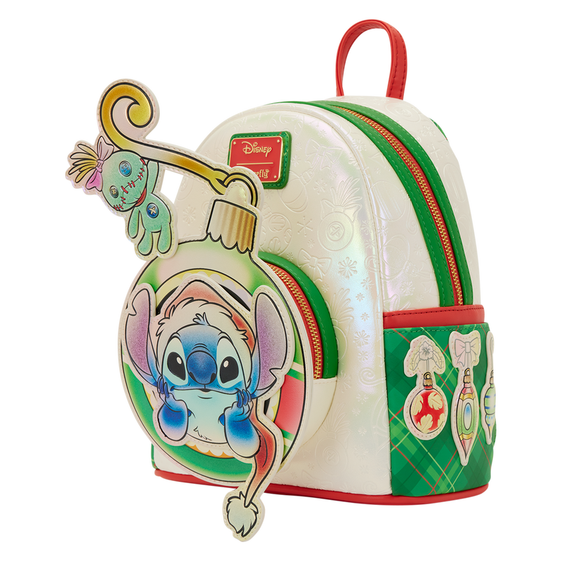 Loungefly Disney Stitch & Scrump Weihnachtskugel Mini-Rucksack