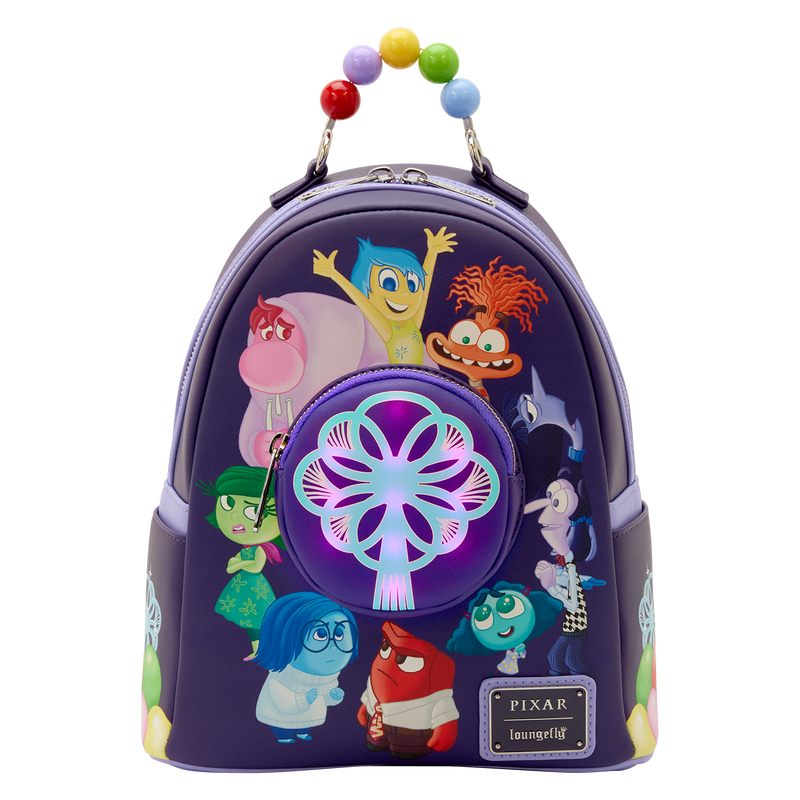 Loungefly Disney Pixar Alles steht Kopf 2 Mini-Rucksack mit Leuchtfunktion