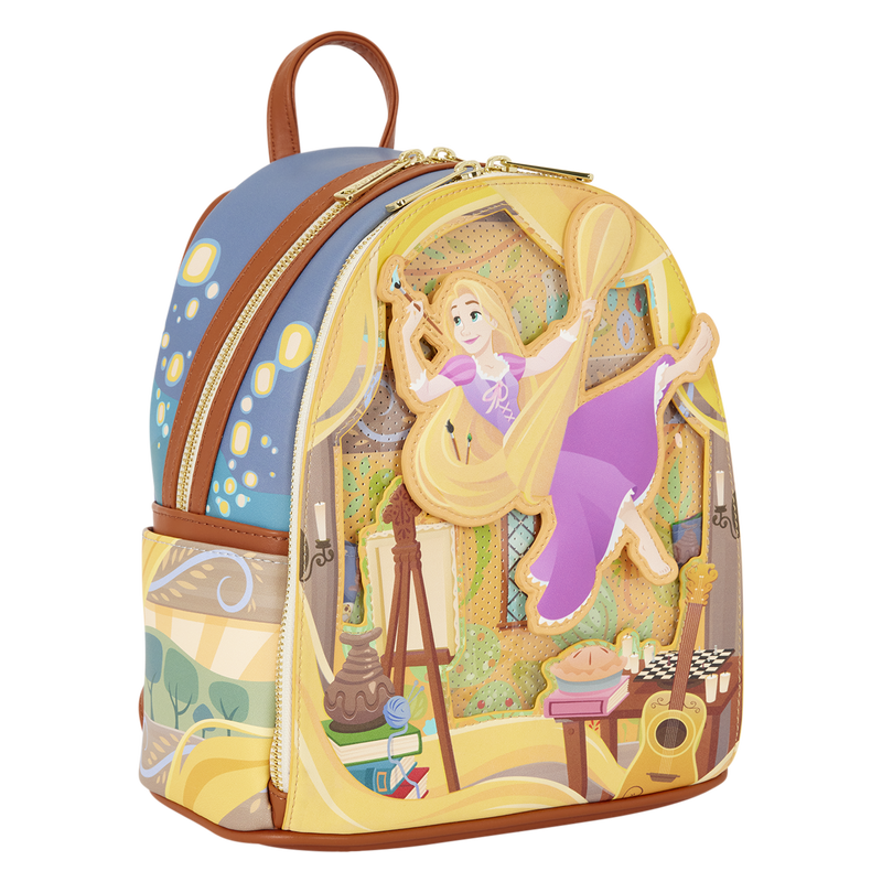 Loungefly Disney Rapunzel Neu verföhnt Pin Trader Mini-Rucksack