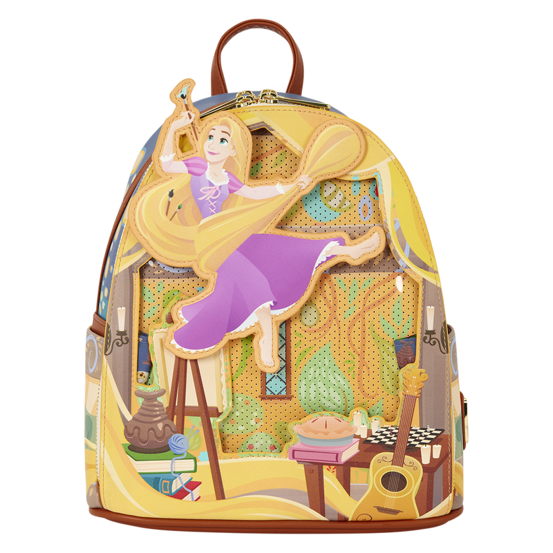 Loungefly Disney Rapunzel Neu verföhnt Pin Trader Mini-Rucksack