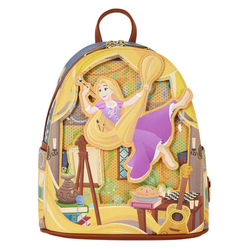 Loungefly Disney Rapunzel Neu verföhnt Pin Trader Mini-Rucksack