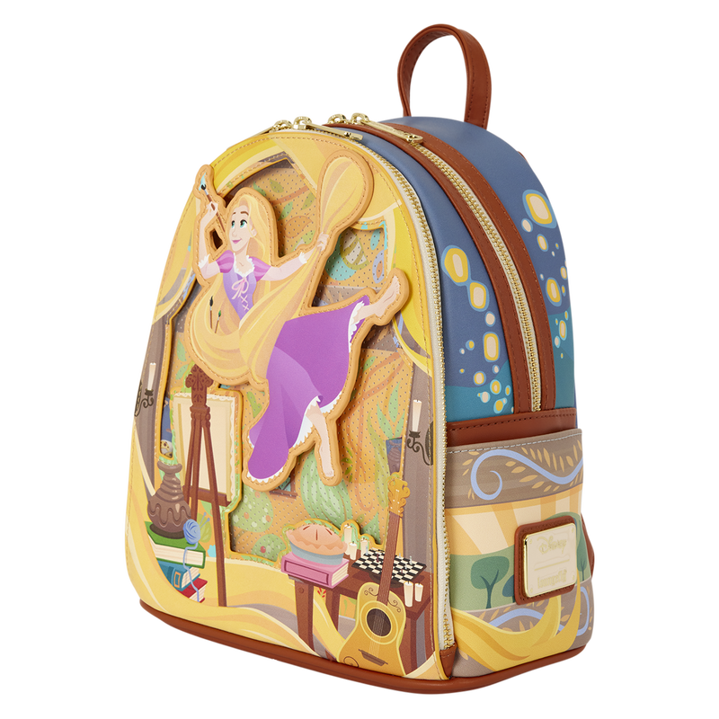 Loungefly Disney Rapunzel Neu verföhnt Pin Trader Mini-Rucksack