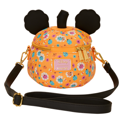 Sac bandoulière Mickey Mouse à motif floral et tête de citrouille