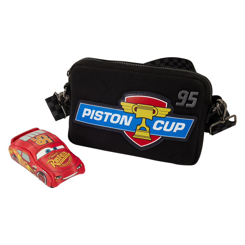 Loungefly Cars 20th Anniversary Piston Cup Sling Crossbody Bag