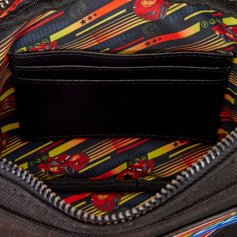 Loungefly Cars 20th Anniversary Piston Cup Sling Crossbody Bag