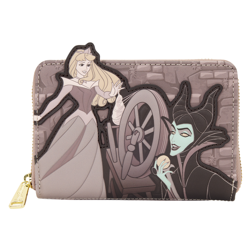 Loungefly Disney Dornröschen & Maleficent drehbare Geldbörse mit Reißverschluss