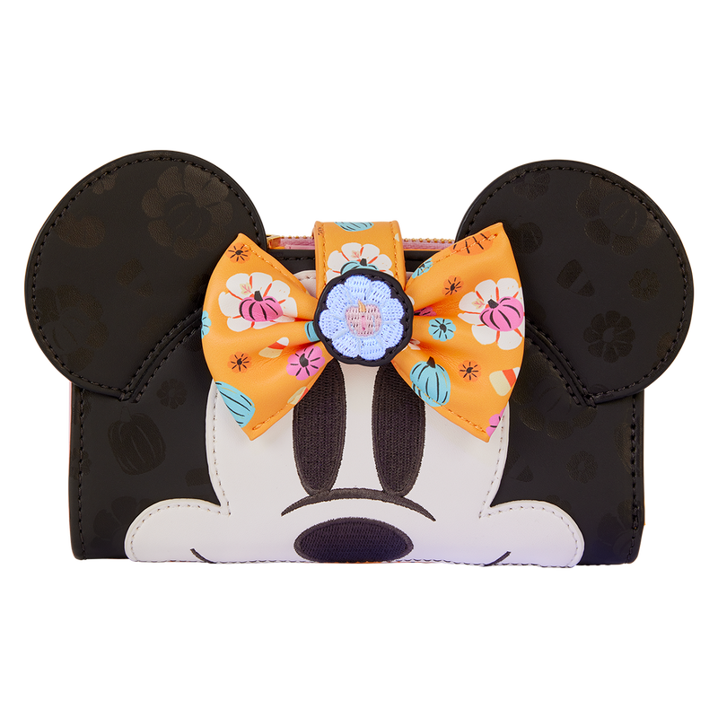 Loungefly Disney Minnie Maus Kürbis Blumenmuster Cosplay Geldbörse