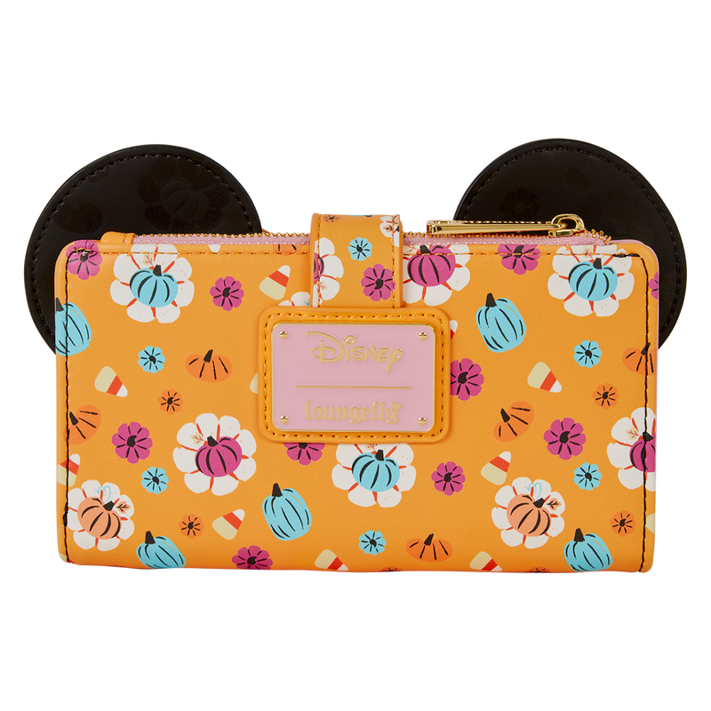 Loungefly Disney Minnie Maus Kürbis Blumenmuster Cosplay Geldbörse