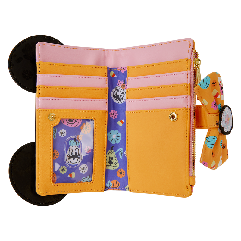 Loungefly Disney Minnie Maus Kürbis Blumenmuster Cosplay Geldbörse