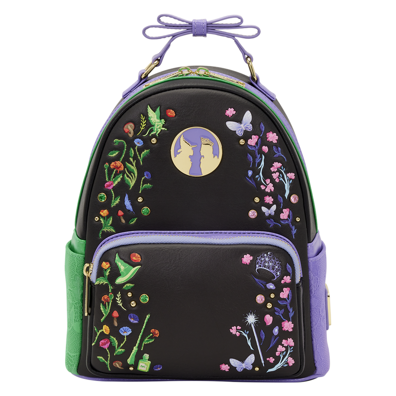 Loungefly Wicked Glinda & Elphaba Mini-Rucksack mit Blumen- und Spitzenmuster