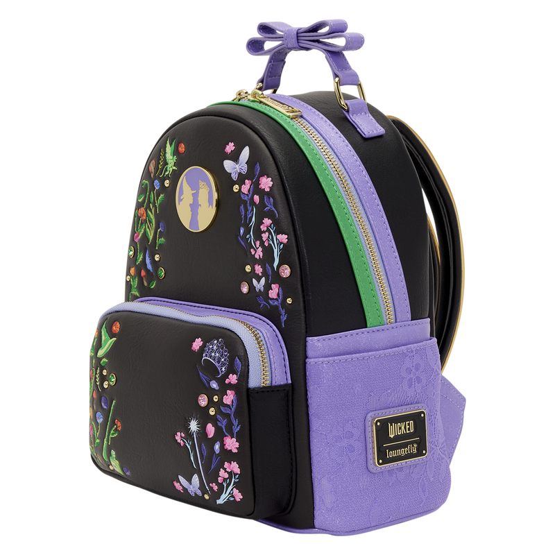 Loungefly Wicked Glinda & Elphaba Mini-Rucksack mit Blumen- und Spitzenmuster
