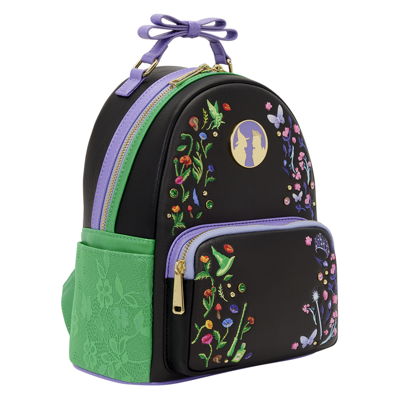 Loungefly Wicked Glinda & Elphaba Mini-Rucksack mit Blumen- und Spitzenmuster