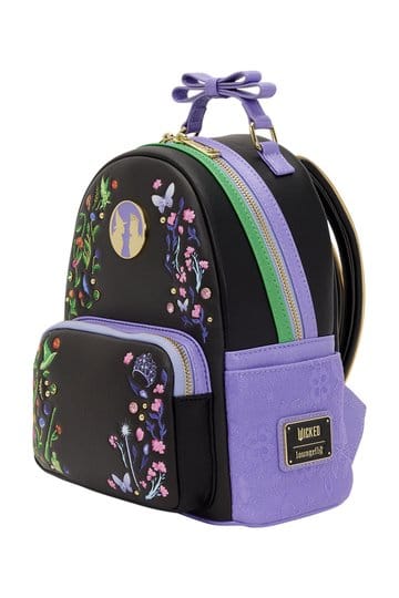 Mini-zaino Loungefly "Wicked Glinda & Elphaba" con motivo floreale e pizzo