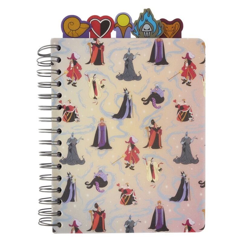 Disney Villains – Allover-Print-Briefpapier-Notizbuch mit Spiralregister