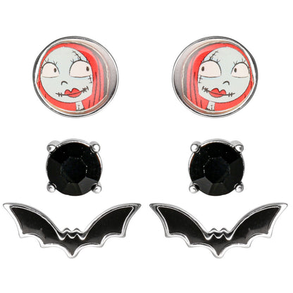 Set de 3 paires de boucles d'oreilles « L'Étrange Noël de Monsieur Jack »
