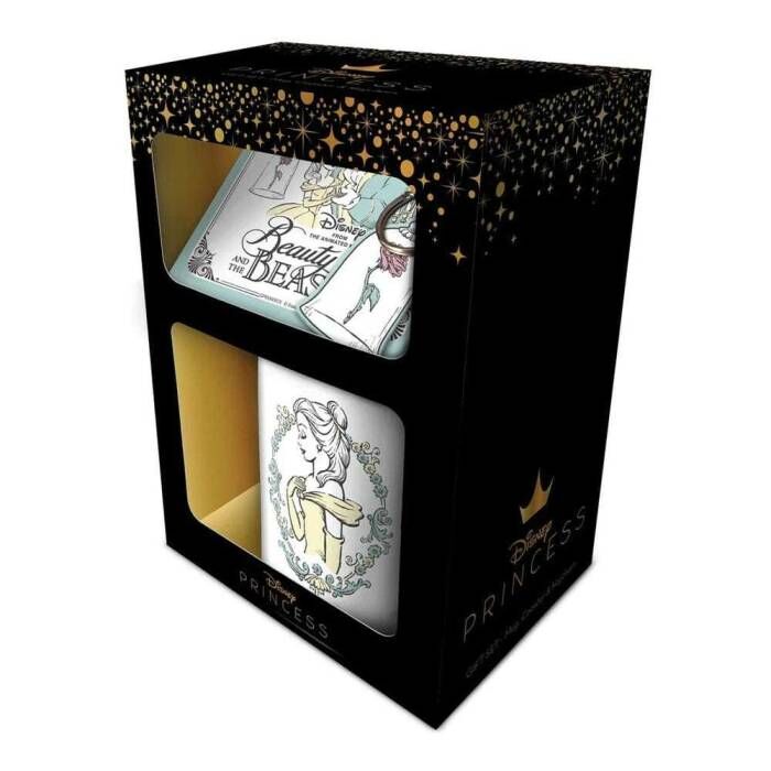 Disney La Bella e la Bestia Tazza + Portachiavi + Sottobicchiere - Set