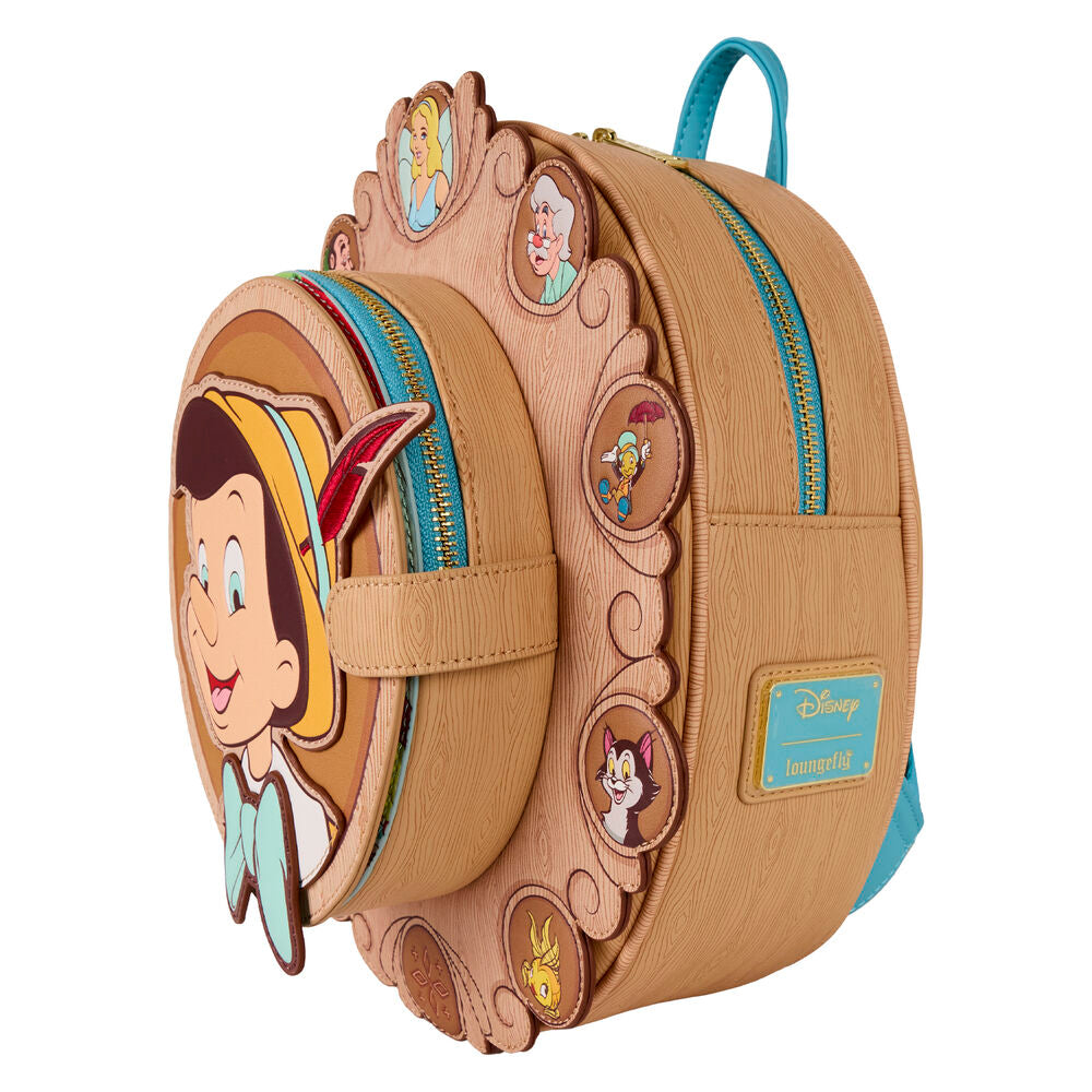 Loungefly Disney Pinocchio Holzrahmen Lenticular Mini-Rucksack
