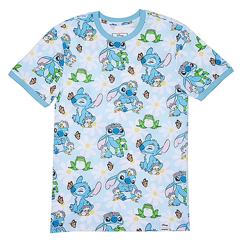 Loungefly Disney Stitch Frösche & Blumen Unisex T-Shirt